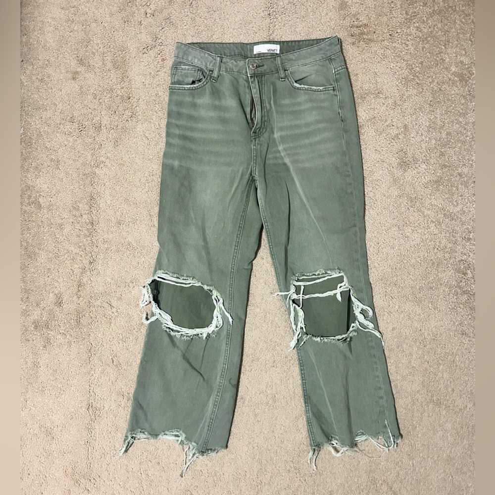 Los Angeles Vervet - army green wide legged pants worn 1 time size 27 W